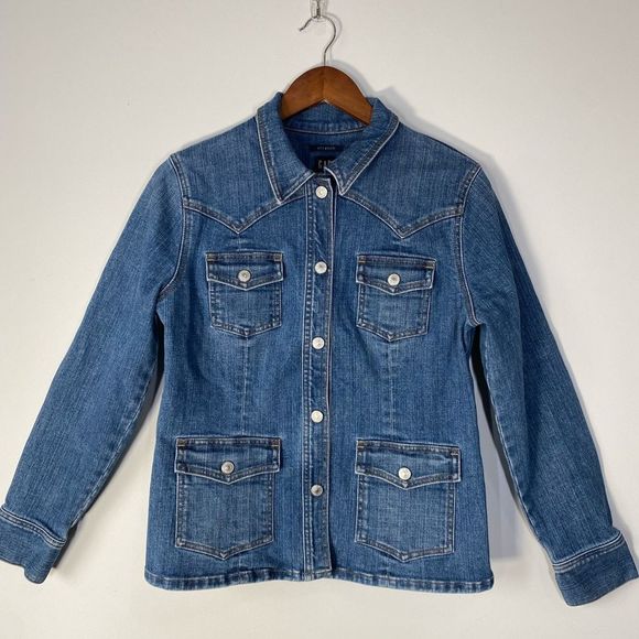 Vintage Gap Denim Snap up Jacket Sz M - Picture 2 of 6